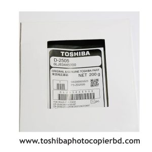Toshiba D-2505 is a black developer ink for e-studio 2006; 2303A; 2303AM; 2803A; 2523A; 2523AD; 2323AM; 2007; 2306; 2505F; 2505H; 2507; 2802AF; 2802AM; 2809A, 2829A, 2323AMW, 2323AMS and 2823AMW Photocopiers. It aids in better printing and reduces the cost of copying for your copier. The dimensions of D-2505 black developer ink are 9.4 x 5.7 x 0.9 inches and the net weight is 200g. The Toshiba D-2505 developer has no warranty.