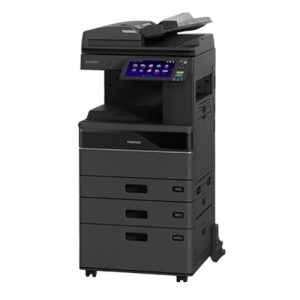 Brand: TOSHIBA Model: E-Studio 3028A Monochrome Basic MFPs. Function: Copy, Print, Scan. Speed: 30 ppm A4, 16 ppm A3. RAM: 4GB, Storage: SSD 128GB. Display: 10.1" Colour WSVGA Touch Screen Paper Capacity: Standard 2 x 550 + 100 Sheets Print & Scanner: Built in Print & Color Scan Facilities