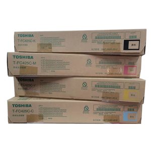 Brand: TOSHIBA Model: T-FC425C-CMYK (Four Color) Print Technology: Laser. Printing Yield (Approx): ± 35,000 Pages/Set. Colour Type: CMYK (Black, Cyan, Yellow, Magenta). Compatible: Toshiba e-Studio 2020AC, 2520AC, 3025AC.