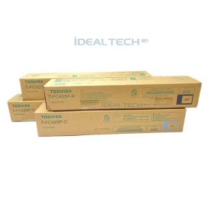 Brand Toshiba Model T-FC425P-CMYK Toner Yield Approx 28,000 Pages/Set @ 5% Average Coverage Printing Technology Laser Color Cyan, Magenta, Yellow & Black Weight 570 gm (Each Cartridge) Toner Type Toshiba Original & Genuine Toner Cartridge Supported Printers Toshiba e-Studio 2020AC, 2520AC, 2525AC, 3025AC, 3525AC, 4525AC, 5525AC/6525AC/3525ACG, 4525ACG, 5525ACG, 6525ACG Color Photocopiers Cyan Toner Model T-FC425P-C Magenta Toner Model T-FC425P-M Yellow Toner Model T-FC425P-Y Black Toner Model T-FC425-K