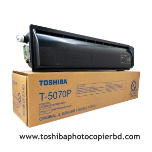 Toshiba T-5070P Black Original & Genuine Toner Cartridge Supplies are specifically designed for the following Models: Toshiba e-Studio 257, 307, 357, 457 & 507 Photocopier Machines. It has 700gm weight and maximum yield ± 30000 pages @ 5% average coverage & which Gets a great value for everyday business Coping / Printing.