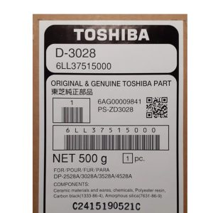Buy Toshiba D-3028 OEM Black Developer 6LL37515000 Best Price in Bangladesh Toshiba D-30208 Original Black Developer is formulated with ease to ensure your Toshiba laser printer produces the highest quality output. The D-3028A is an excellent choice for Toshiba e-Studio 2528A, 3028A, 3528A, and 4528A Series Photocopiers developers. It has a copy life of over 120000+ pages and a total weight of 500gm. It does not have any warranty.