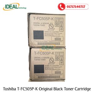 Buy Toshiba T-FC505P-K Black Toner Cartridge with Best Price in Bangladesh Toshiba T-FC505P-K Black Original & Genuine Color Copier Toner Cartridge for Toshiba E STUDIO 2505AC, Toshiba E STUDIO 3005AC, Toshiba E STUDIO 3505AC, Toshiba E STUDIO 4505AC & Toshiba E STUDIO 5005AC Colour Photocopier Machines. Ihis Toner Cartridge has 550gm weight and maximum yield ±20000 pages @5% average coverage. Always Use your Copier Machines Original & Genuine Toner Cartridge & Get a great value for everyday Business Coping / Printing. The Toshiba T-FC505P-K Genuine Black Toner Cartridge Also Supported the Following Photocopier Models: Toshiba E STUDIO 2505AC, Toshiba E STUDIO 3005AC, Toshiba E STUDIO 3505AC, Toshiba E STUDIO 4505AC & Toshiba E STUDIO 5005AC.