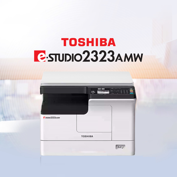Quick Overview Brand: TOSHIBA Model: e-Studio 2323AMW Function: A3 Copy, Print & Scan Copy/Print Speed: Up to 23 cpm/ppm Scanning: A3 Network Color Scanning Printing: A3 Black & White Network Priting RAM: 512MB, Processor: ARM9 500MHz Paper Capacity: Standard 1x 250 + 100 Sheet Interface: USB2.0,10/100 baseT, WiFi (Labeling)