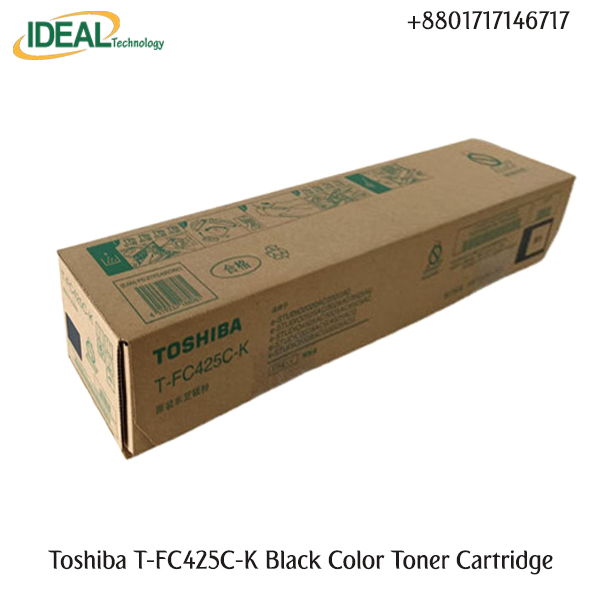 Brand Toshiba Model T-FC425C-K (Black) Print Technology Laser Printing Yield (Approx) ± 35,000 Pages/ Sets Supported Printer Toshiba e-Studio 2020AC, 2520AC, 2525AC, 3025AC, 3525AC, 4525AC, 5525AC, 6525AC Copier Machine Weight 570 gm Warranty