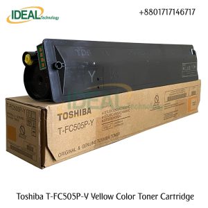 Buy Toshiba T-FC505P-Y Yellow Toner Best Price in Bangladesh When it comes to printing, having high-quality toner is essential to producing crisp and vibrant documents. If you are in Bangladesh and looking for the best price on the Toshiba T-FC505P-Y Yellow Toner, Ideal Technology BD has got you covered. With a reputation for quality products and excellent customer service, Ideal Technology BD is the go-to destination for all your printing needs. Toshiba T-FC505P-Y Yellow Original & Genuine Color Copier Toner Cartridge for Toshiba E Studio 2505AC,3005AC, 3505AC, 4505AC, 5005AC Colour Photocopier Machines. This Toner Cartridge has 550gm weight and maximum yield ± 20000 pages @ 5% average coverage.