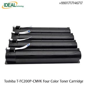 Brand: TOSHIBA Model: T-FC200P-CMYK (Four Color) Print Technology: Laser Printing Yield (Approx): ±15,000 Pages/Set Colour Type: CMYK (Black, Cyan, Yellow, Magenta) Compatible: Toshiba e-Studio 2000AC & e-Studio 2500AC.
