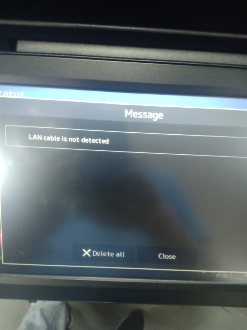 LAN CABLE IS NOT DETECTED - TOSHIBA E-STUDIO 2020AC/4528A/5525AC/2528A/3025AC/3028A