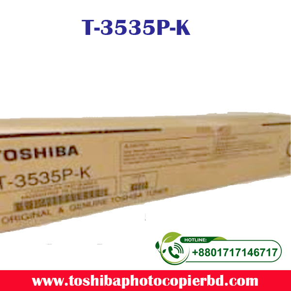 Brand: TOSHIBA Model: T-3535P-K Colour Type: Black Print Technology: Monochrome Laser Printing Yield (Approx) : ±21,500 Pages Compatible: e-Studio 3508LP, 4508LP, 5008LP Weight: 338 gm