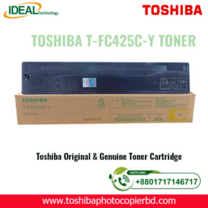 Buy Toshiba T-FC425C-Y Yellow Toner Cartridge with Best Price in Bangladesh Toshiba T-FC425C-Y Yellow Original & Genuine Color Copier Toner Cartridge Supplies are specifically designed for the following Models: Toshiba E STUDIO 2020AC, Toshiba E STUDIO 2520AC, E STUDIO 3025AC, Toshiba E STUDIO 3525AC, Toshiba E STUDIO 4525AC, Toshiba E STUDIO 5525AC & Toshiba E STUDIO 6525AC Colour MFP Copier Machines. It has 550gm weight and maximum yield ± 35,000 Pages/Set pages @ 5% average coverage & get a great value for everyday business Coping / Printin