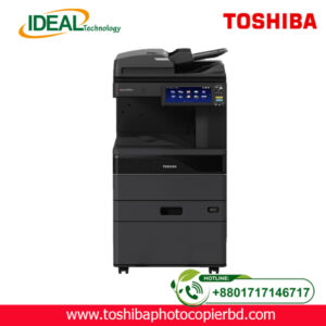 Buy Toshiba e-Studio 2021AC Basic MFP Colour Copier Price in Bangladesh The Toshiba e-Studio 2021AC Basic Multifunctional Laser Color Printer has Reliable and Efficient A3 Colour Multifunction Printing System, offering advanced functions to small and medium-sized companies for quality colour printing in all working environments. The organisation within companies has definitely changed in recent years: information must be available everywhere and at any time. The Toshiba e-Studio 2021AC + Extra Drawer + RADF Color Copier Machine has Copy / Print and Scan Function, 20 ppm A4, 12 ppm A3. copy / print Speed, 1200 x99200 1bit DPI resolution, Paper Capacity (Tray 1: 250 pages + Bypass: 100 pages = 350 Pages) 350 Sheets Paper Capacity, 84.000 Colour, 84.000 Monochrome sheets monthly duty cycle, 4 GB RAM, SSD 128GB, Scan to e-filing, USB, PC, SMB, FTP, Email, Twain, Files, Mobile Printing, Network Printing, Cloud Printing, Top Access, e-filing, Template & Standard Scan OCR.They need to maintain secure, permanent access to their data to maintain maximum efficiency and productivity. Print, scan, copy and fax at a speed of 20 pages per minute, Large touch screen (26cm) customizable according to the needs of your company for a great simplicity of’use and optional voice assistance to adapt to all users, Optional voice assistance to adapt to all users, Cloud and mobile printing and a wide range of solutions that simplify the most complex workflows and give you access to your data wherever you are, High level of security guaranteeing the’ integrity of your data and your Computer Park.