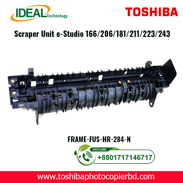 Toshiba FRAME-FUS-HR-280 Scraper Unit for e-Studio Copiers Are you looking for a reliable and efficient scraper unit for your Toshiba e-Studio copiers? Look no further! The Toshiba FRAME-FUS-HR-280 Scraper Unit is the perfect solution for your printing needs. In this article, we will discuss the key features, benefits, and installation process of this high-quality scraper unit. Key Features The Toshiba FRAME-FUS-HR-280 Scraper Unit is specifically designed for e-Studio 166, 206, 163, 165, 181, 211, 223, and 243 copiers. Here are some of its key features: Compatibility: This scraper unit is compatible with a wide range of Toshiba e-Studio copiers, making it a versatile and cost-effective solution. Efficiency: The FRAME-FUS-HR-280 is designed to efficiently remove excess toner and debris from the copier's drum surface, ensuring crisp and clean prints every time. Durability: Made from high-quality materials, this scraper unit is built to last, providing long-lasting performance and reliability. Easy Installation: With simple and straightforward installation instructions, you can easily replace your old scraper unit with the Toshiba FRAME-FUS-HR-280 in no time. Benefits There are several benefits to using the Toshiba FRAME-FUS-HR-280 Scraper Unit for your e-Studio copiers: Improved Print Quality: By effectively removing toner buildup and debris, this scraper unit helps maintain optimal print quality. Extended Printer Life: Regularly replacing the scraper unit can help prolong the life of your copier and prevent costly repairs. Cost Savings: Investing in a high-quality scraper unit can save you money in the long run by reducing maintenance and repair costs. Peace of Mind: With the Toshiba FRAME-FUS-HR-280, you can have peace of mind knowing that your copier is in good hands. Installation Process Installing the Toshiba FRAME-FUS-HR-280 Scraper Unit is a simple and straightforward process. Here's a step-by-step guide to help you replace your old unit: Turn off the copier and unplug it from the power source to ensure safety during the installation process. Open the front panel of the copier to access the old scraper unit. Remove the old unit by gently pulling it out from the copier. Insert the new FRAME-FUS-HR-280 scraper unit into the designated slot, making sure it is securely in place. Close the front panel of the copier and plug it back in. Turn on the copier and run a test print to ensure the new scraper unit is installed correctly. With the Toshiba FRAME-FUS-HR-280 Scraper Unit, you can enjoy hassle-free printing and consistent results with your e-Studio copiers. In conclusion, the Toshiba FRAME-FUS-HR-280 Scraper Unit is the perfect choice for maintaining the quality and performance of your Toshiba e-Studio copiers. With its compatibility, efficiency, durability, and ease of installation, this scraper unit offers a seamless printing experience.Upgrade your copier with the Toshiba FRAME-FUS-HR-280 Scraper Unit today and experience the difference it makes in your printing operations.