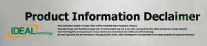 Product Information Declaimer