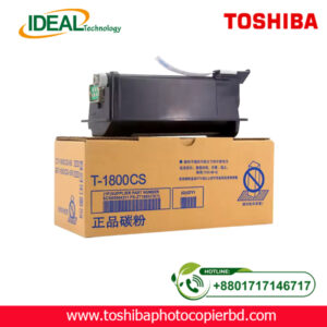 Brand Not Original Brand (Toshiba) Model T-1800CS-10K Printing Color Black Compatible With Toshiba e-Studio 18 Product Type Photocopier Toner Cartridge Printing Technology Laser Printer Page Yield ±10,000 Pages @ 5% Average Coverage Popular Demand on ToshibaT-1800CS-10K Copier Toner Price In Bangladesh. Toshiba T-1800CS-10K copier toner for e-Studio 18 Photocopier. This black Toshiba copy machine toner cartridge features laser printing technology, high-quality prints and copy, and a duty cycle of up to 10,000 pages. What is the price of Toshiba T-1800CS-10K Copier Toner Cartridge in Bangladesh? The latest price of the Toshiba T-1800CS-10K Copier Toner Cartridge in Bangladesh is 3,500৳. You can buy the Toshiba T-1800CS-10K Copier Toner Cartridge at best price from our website only.