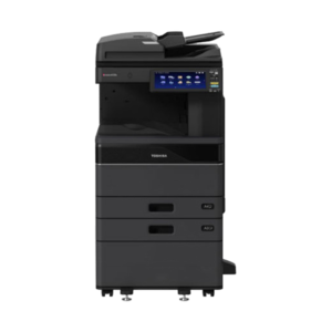 Brand: TOSHIBA Model: e-Studio 3528A + RADF Monochrome Duplex MFPs. Function: Copy, Print, Scan. Speed: 35 ppm A4, 18 ppm A3. RAM: 4GB, Storage: SSD 128GB. Display: 10.1" Colour WSVGA Touch Screen Paper Capacity: Standard 2x 550 + 100 Sheets Print & Scanner: Built in Print & Color Scan Facilities